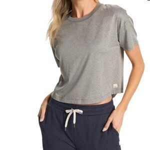 Vuori Energy Tee Womens Short Sleeve Performance Casual Shirt Heather Gray Large